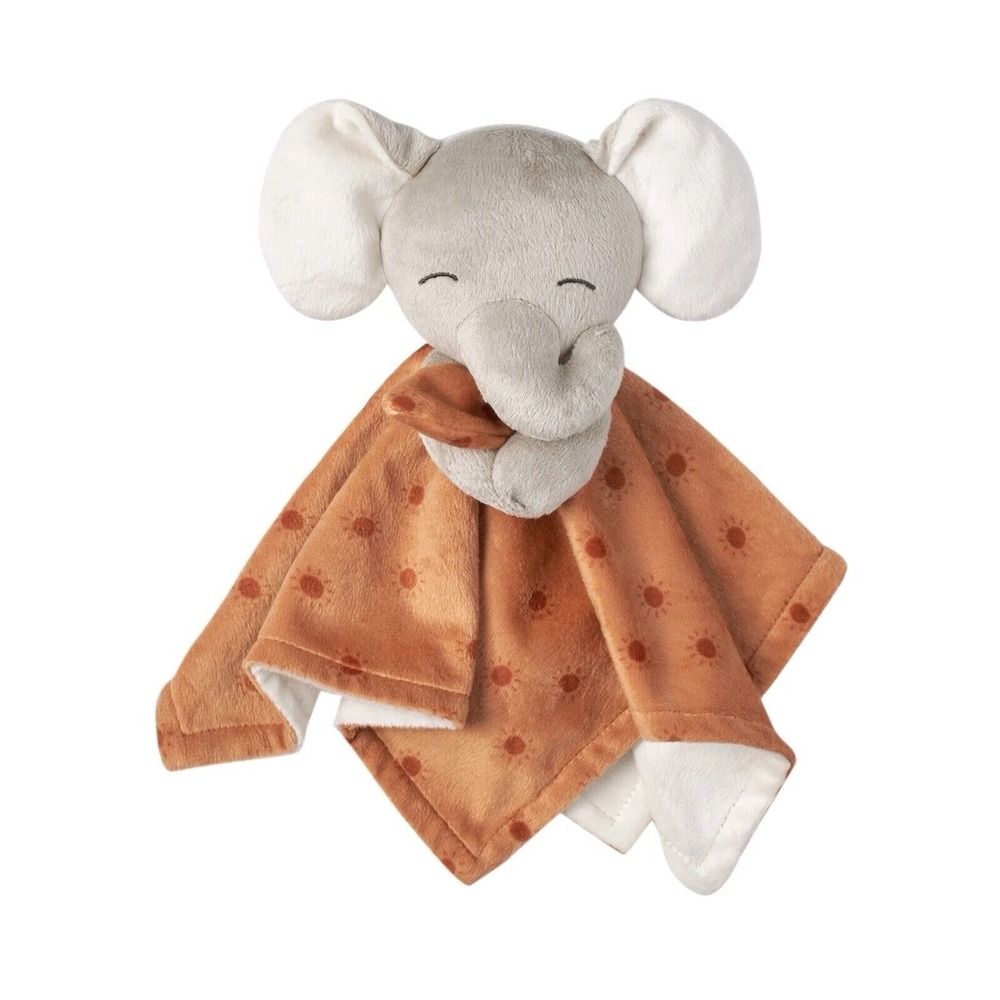 Gerber Modern Moments Lovey Baby Grey Elephant Brown 12" Sun Security Blanket